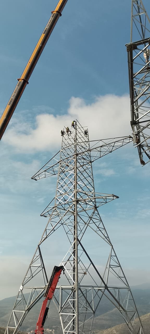 High voltage transmission towers, Greece