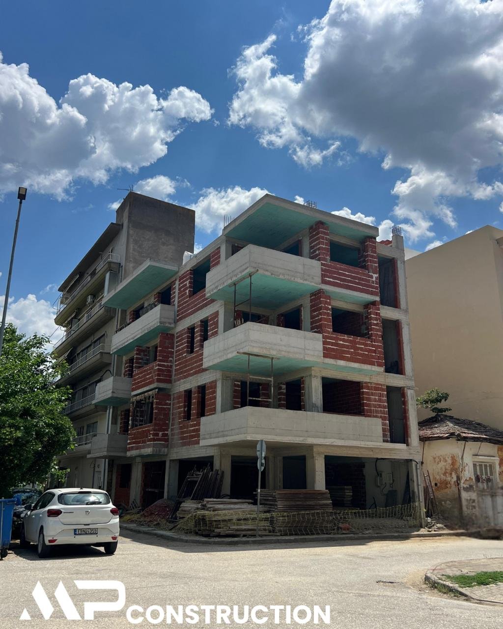 Modern residential building under construction in Komotini